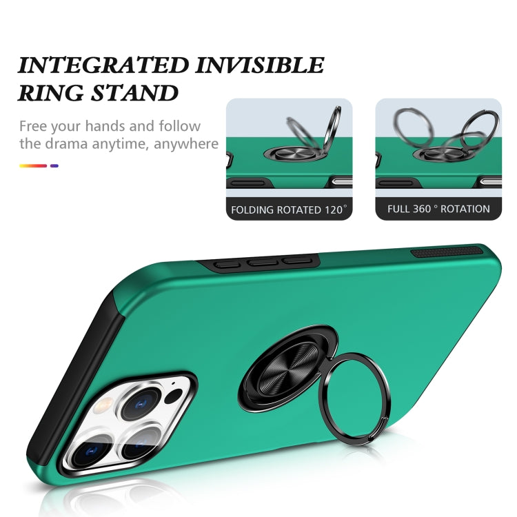 For iPhone 16 Pro Magnetic Ring Holder Phone Case(Dark Green) - iPhone 16 Pro Cases by PMC TechLife | Online Shopping South Africa | PMC TechLife | Buy Now Pay Later Mobicred