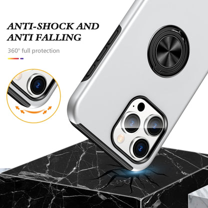 For iPhone 16 Pro Max Magnetic Ring Holder Phone Case(Silver) - iPhone 16 Pro Max Cases by PMC Jewellery | Online Shopping South Africa | PMC Jewellery | Buy Now Pay Later Mobicred