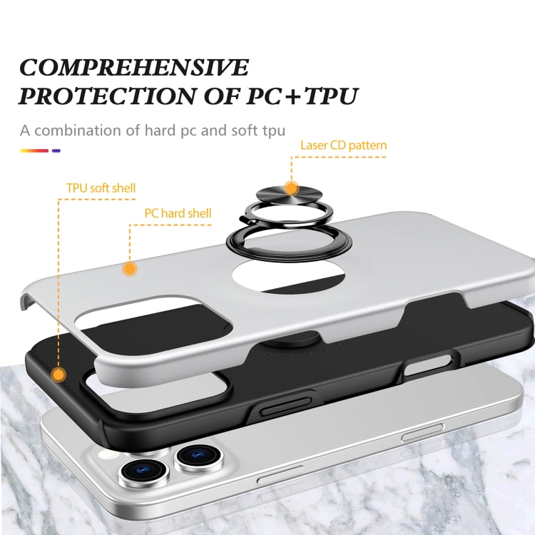 For iPhone 16 Pro Max Magnetic Ring Holder Phone Case(Silver) - iPhone 16 Pro Max Cases by PMC Jewellery | Online Shopping South Africa | PMC Jewellery | Buy Now Pay Later Mobicred