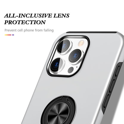 For iPhone 16 Pro Max Magnetic Ring Holder Phone Case(Silver) - iPhone 16 Pro Max Cases by PMC Jewellery | Online Shopping South Africa | PMC Jewellery | Buy Now Pay Later Mobicred