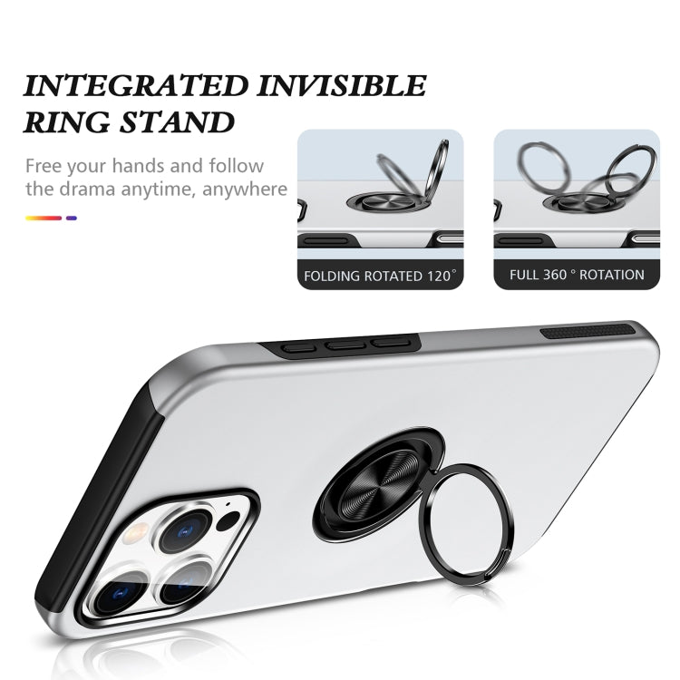 For iPhone 16 Pro Max Magnetic Ring Holder Phone Case(Silver) - iPhone 16 Pro Max Cases by PMC Jewellery | Online Shopping South Africa | PMC Jewellery | Buy Now Pay Later Mobicred