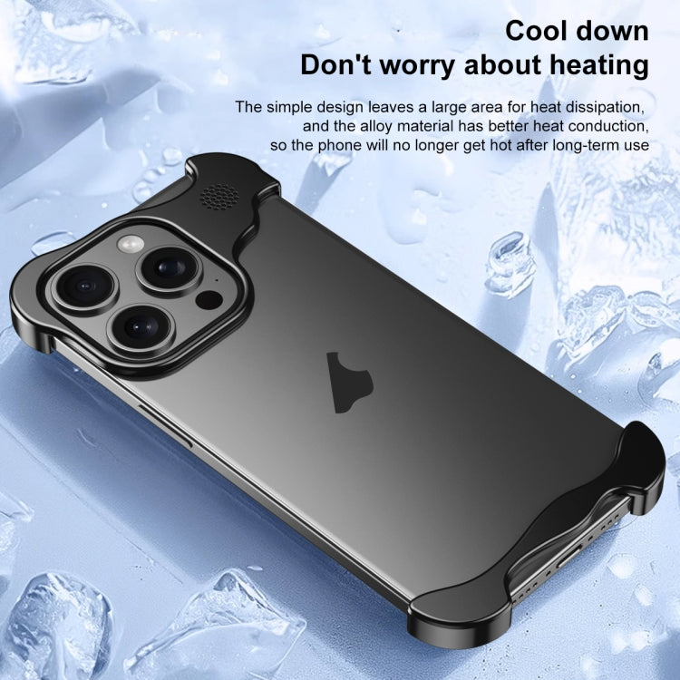 For iPhone 14 Pro Max Aromatherapy Alloy Frameless Phone Case(Silver) - iPhone 14 Pro Max Cases by PMC Jewellery | Online Shopping South Africa | PMC Jewellery | Buy Now Pay Later Mobicred