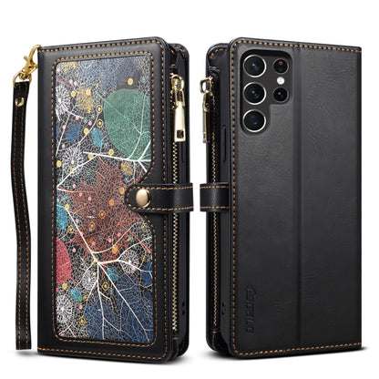 For Samsung Galaxy S25 Ultra 5G ESEBLE Star Series Lanyard Zipper Wallet RFID Leather Case(Black) - Galaxy S25 Ultra 5G Cases by ESEBLE | Online Shopping South Africa | PMC Jewellery | Buy Now Pay Later Mobicred