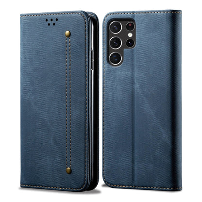 For Samsung Galaxy S25 Ultra 5G Denim Texture Casual Style Horizontal Flip Leather Case(Blue) - Galaxy S25 Ultra 5G Cases by PMC Jewellery | Online Shopping South Africa | PMC Jewellery | Buy Now Pay Later Mobicred