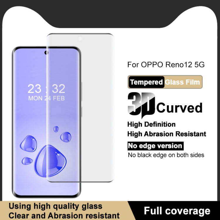 For OPPO Reno12 Global imak 3D Curved Full Screen Tempered Glass Film - Reno12 Tempered Glass by imak | Online Shopping South Africa | PMC Jewellery | Buy Now Pay Later Mobicred