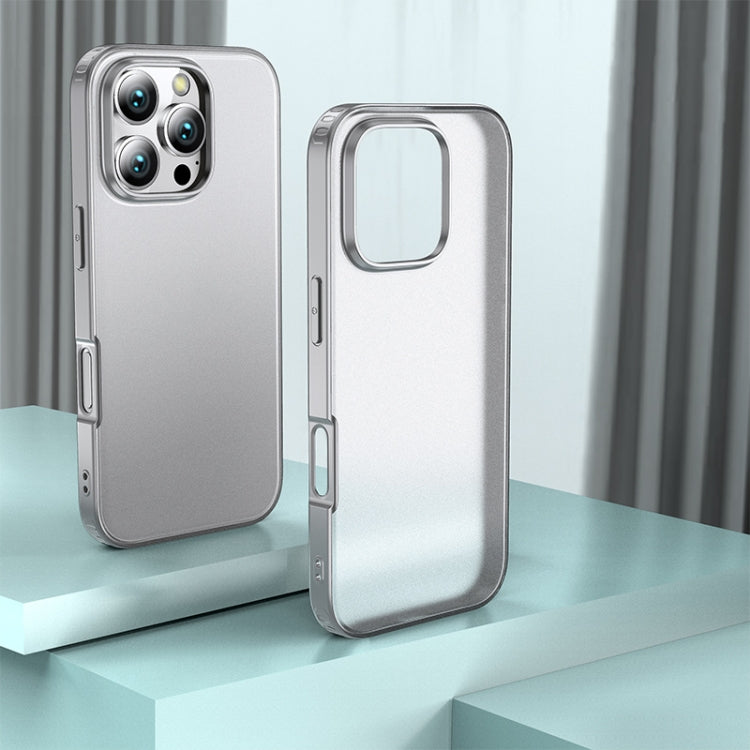 For iPhone 16 Pro Armor Clear TPU Hard PC Phone Case(Grey) - iPhone 16 Pro Cases by PMC TechLife | Online Shopping South Africa | PMC TechLife | Buy Now Pay Later Mobicred