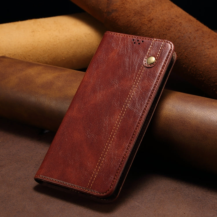 For Samsung Galaxy S25 Ultra 5G Oil Wax Crazy Horse Texture Leather Phone Case(Brown) - Galaxy S25 Ultra 5G Cases by PMC Jewellery | Online Shopping South Africa | PMC Jewellery | Buy Now Pay Later Mobicred