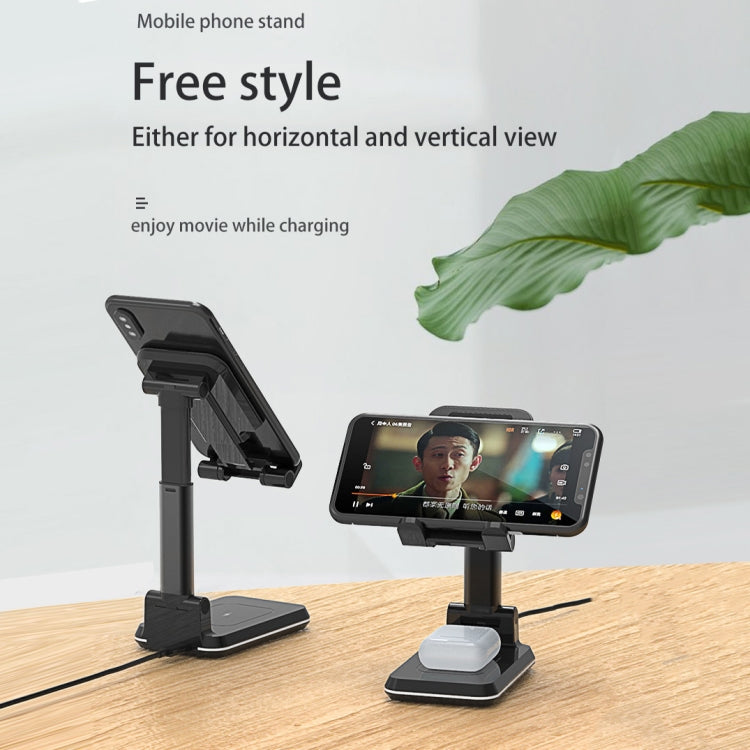 T6 2 in 1 Portable Folding Stand Wireless Charging, Style:Single Charge(Black) - Wireless Charger by PMC Jewellery | Online Shopping South Africa | PMC Jewellery | Buy Now Pay Later Mobicred