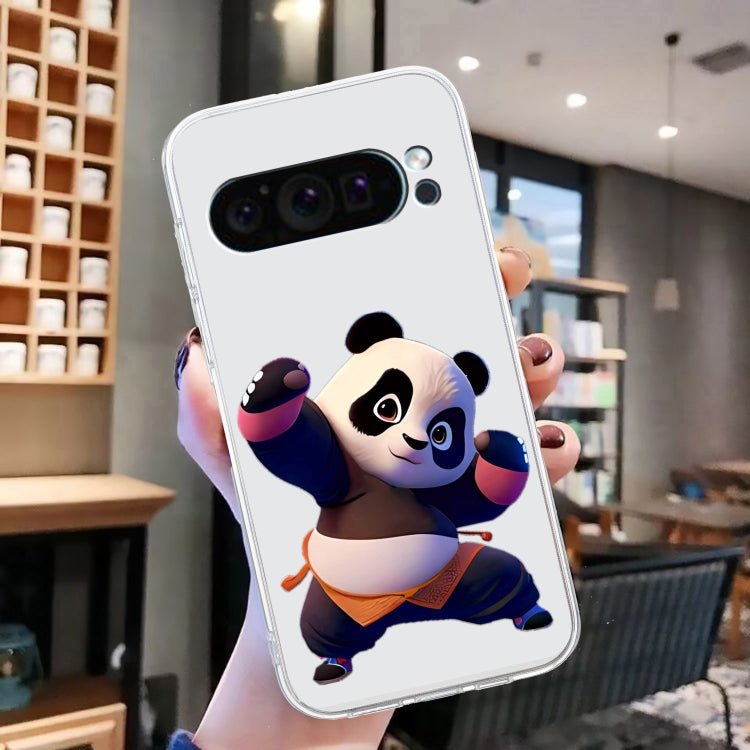 For Google Pixel 9 Pro Colored Drawing Pattern Transparent TPU Phone Case(Panda) - Google Cases by PMC Jewellery | Online Shopping South Africa | PMC Jewellery | Buy Now Pay Later Mobicred