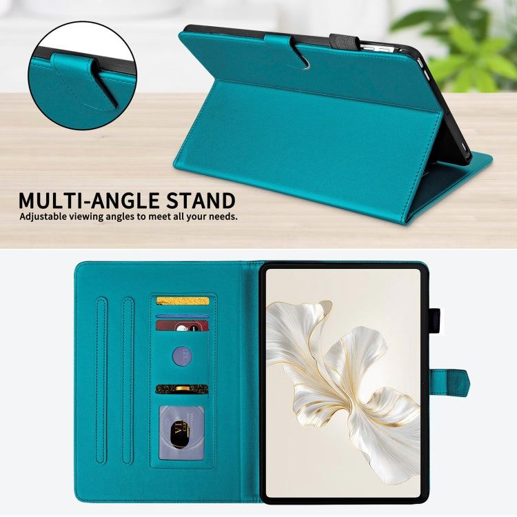 For Honor Pad 9 Rhombus Lattice Leather Tablet Case(Dark Green) - Honor by PMC TechLife | Online Shopping South Africa | PMC TechLife | Buy Now Pay Later Mobicred