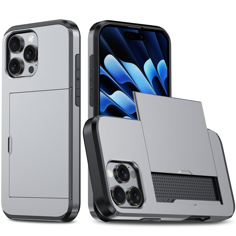 For iPhone 16 Pro Shockproof Armor Phone Case with Card Slot(Grey) - free shipping - PMC TechLife - Order now!