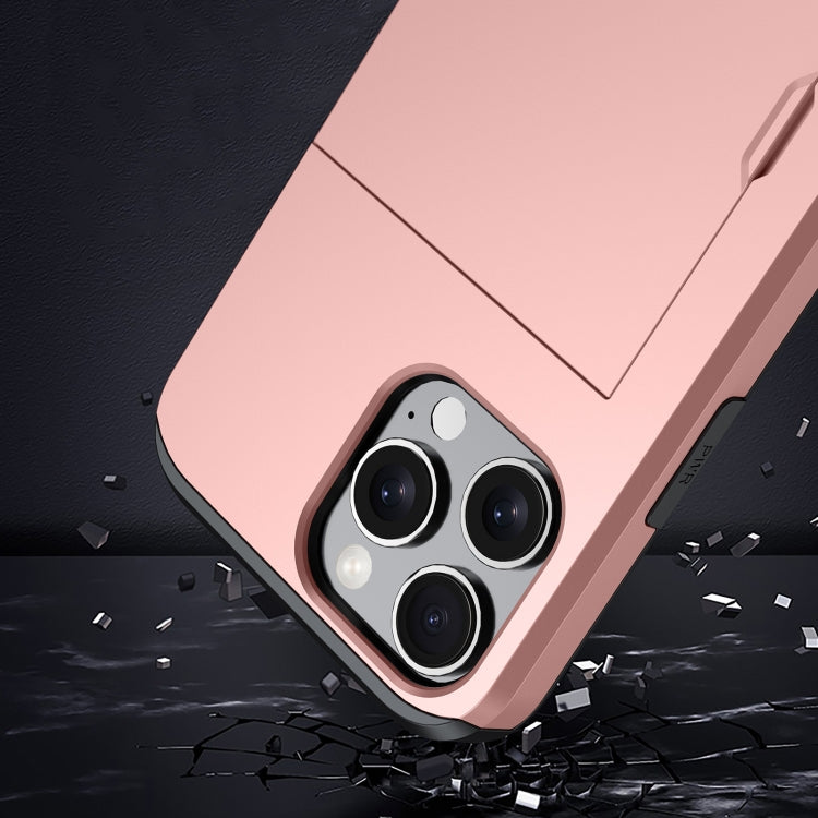 For iPhone 16 Shockproof Armor Phone Case with Card Slot(Rose Gold) - iPhone 16 Cases by PMC Jewellery | Online Shopping South Africa | PMC Jewellery | Buy Now Pay Later Mobicred