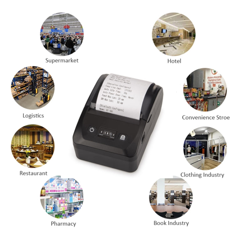 BT-581 58mm USB-C/Type-C + Bluetooth Portable Thermal Printer(EU Plug) - Printer by PMC TechLife | Online Shopping South Africa | PMC TechLife | Buy Now Pay Later Mobicred