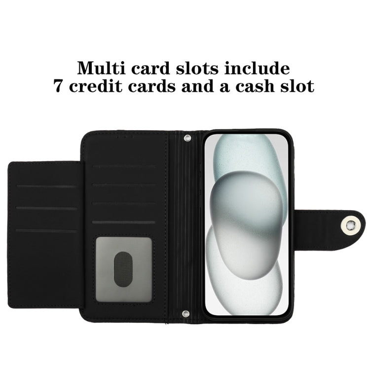 For Blackview Shark 8 Rhombic Texture Flip Leather Phone Case with Lanyard(Black) - More Brand by PMC TechLife | Online Shopping South Africa | PMC TechLife | Buy Now Pay Later Mobicred