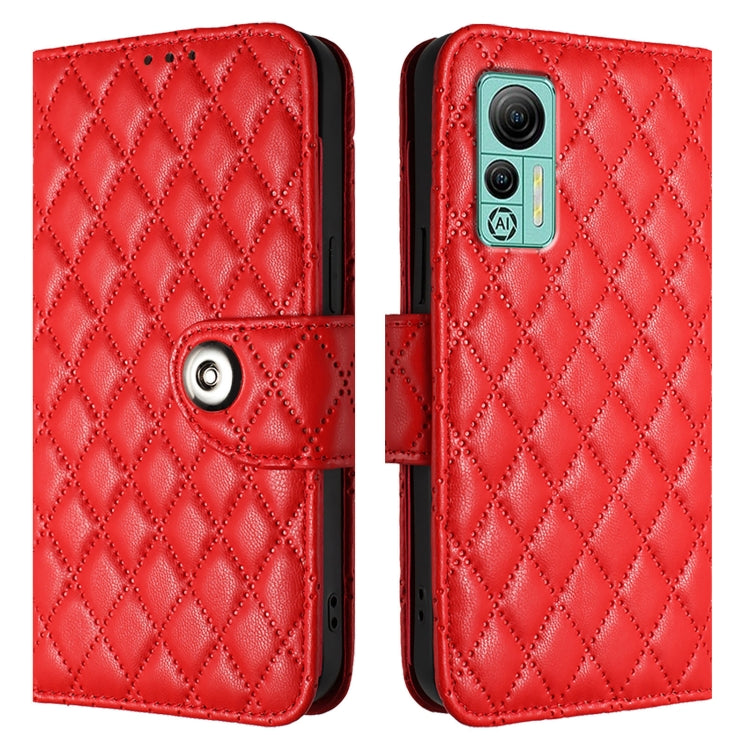 For Ulefone Note 14 Rhombic Texture Flip Leather Phone Case with Lanyard(Red) - Ulefone Cases by PMC Jewellery | Online Shopping South Africa | PMC Jewellery | Buy Now Pay Later Mobicred