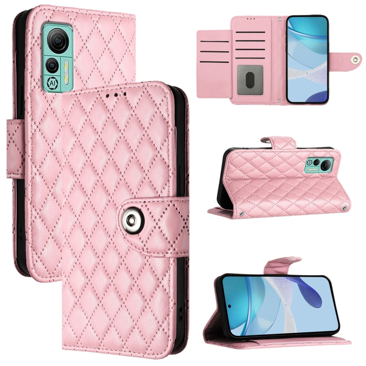 For Ulefone Note 14 Rhombic Texture Flip Leather Phone Case with Lanyard(Pink) - Ulefone Cases by PMC Jewellery | Online Shopping South Africa | PMC Jewellery | Buy Now Pay Later Mobicred