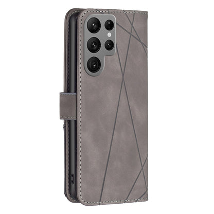 For Samsung Galaxy S25 Ultra 5G Magnetic Buckle Rhombus Texture Leather Phone Case(Grey) - Galaxy S25 Ultra 5G Cases by PMC Jewellery | Online Shopping South Africa | PMC Jewellery | Buy Now Pay Later Mobicred