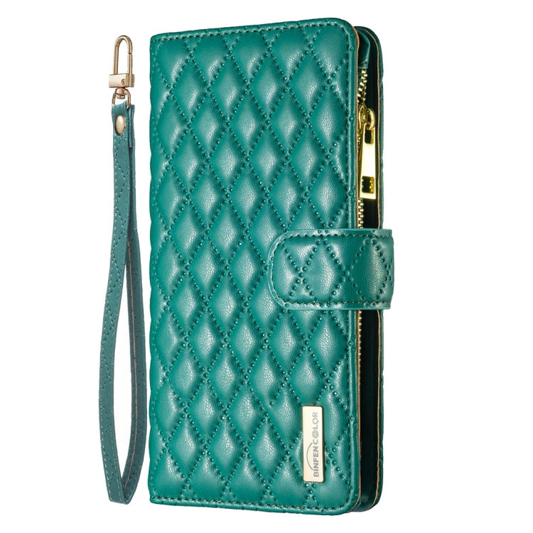 For Samsung Galaxy S25 Ultra 5G Diamond Lattice Zipper Wallet Leather Flip Phone Case(Green) - Galaxy S25 Ultra 5G Cases by PMC Jewellery | Online Shopping South Africa | PMC Jewellery | Buy Now Pay Later Mobicred