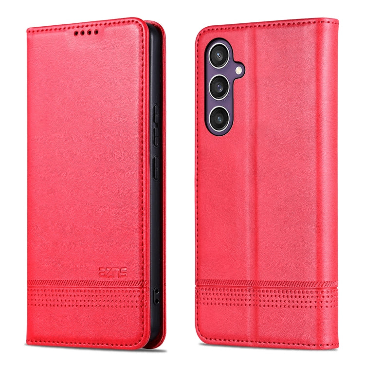 For Samsung Galaxy S24 FE 5G AZNS Magnetic Calf Texture Flip Leather Phone Case(Red) - Galaxy S24 FE 5G Cases by AZNS | Online Shopping South Africa | PMC Jewellery | Buy Now Pay Later Mobicred