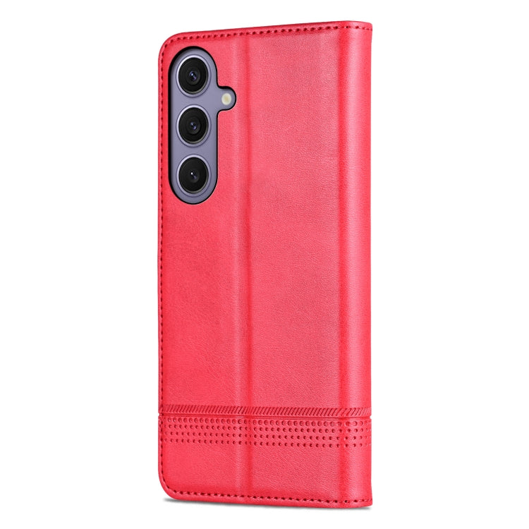 For Samsung Galaxy S25 5G AZNS Magnetic Calf Texture Flip Leather Phone Case(Red) - Galaxy S25 5G Cases by AZNS | Online Shopping South Africa | PMC Jewellery | Buy Now Pay Later Mobicred