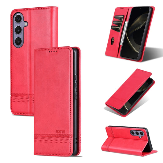 For Samsung Galaxy S25+ 5G AZNS Magnetic Calf Texture Flip Leather Phone Case(Red) - Galaxy S25+ 5G Cases by AZNS | Online Shopping South Africa | PMC Jewellery | Buy Now Pay Later Mobicred