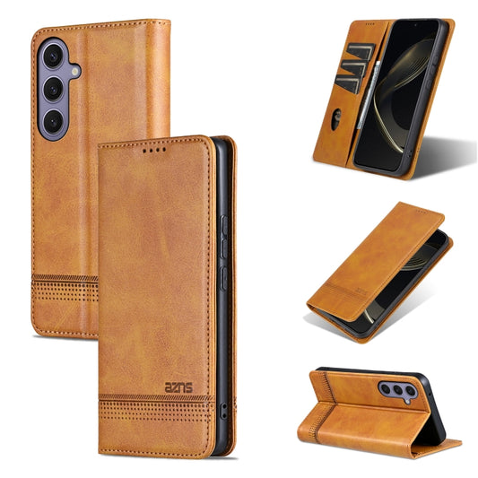 For Samsung Galaxy S25+ 5G AZNS Magnetic Calf Texture Flip Leather Phone Case(Light Brown) - Galaxy S25+ 5G Cases by AZNS | Online Shopping South Africa | PMC Jewellery | Buy Now Pay Later Mobicred