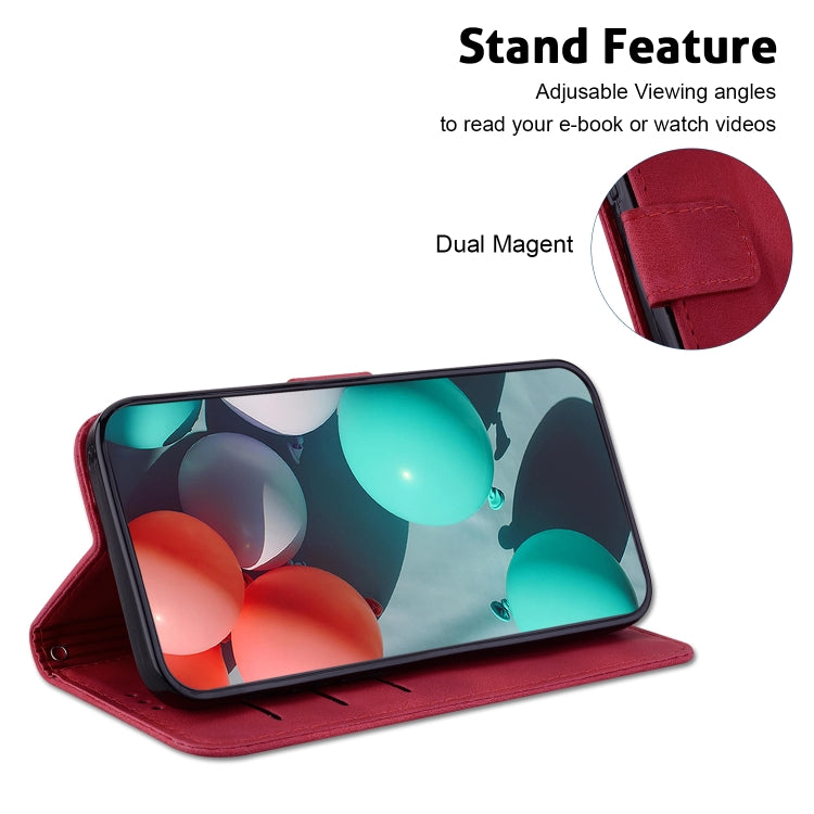 For Xiaomi Redmi K70 / K70 Pro Seven-shaped Embossed Leather Phone Case(Red) - K70 Cases by PMC Jewellery | Online Shopping South Africa | PMC Jewellery | Buy Now Pay Later Mobicred