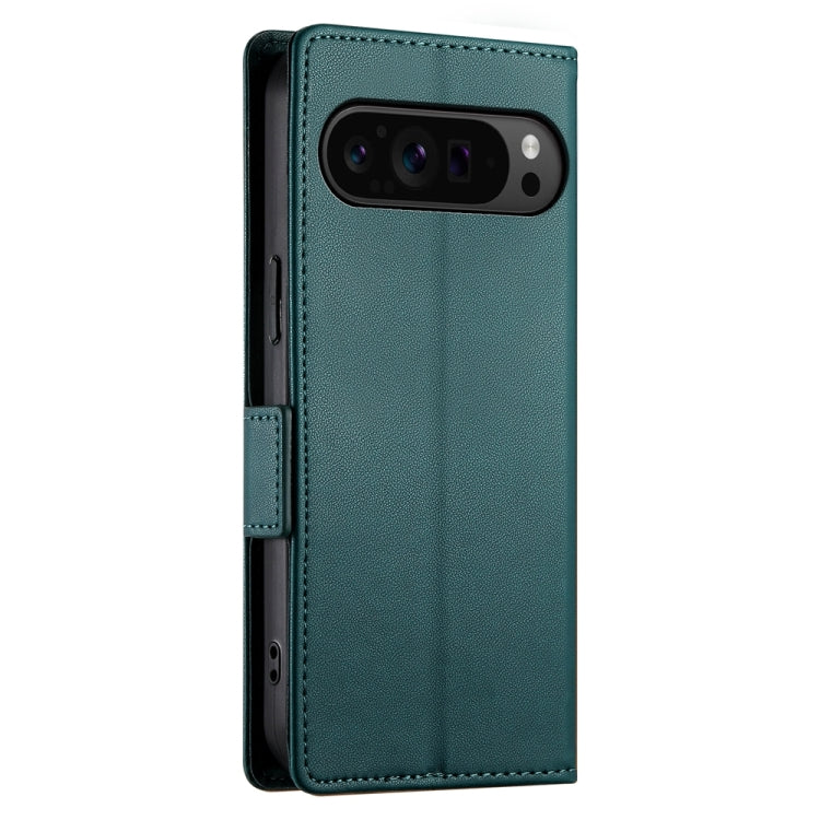 For Google Pixel 9 Pro Side Buckle Magnetic Frosted Leather Phone Case(Dark Green) - Google Cases by PMC Jewellery | Online Shopping South Africa | PMC Jewellery | Buy Now Pay Later Mobicred