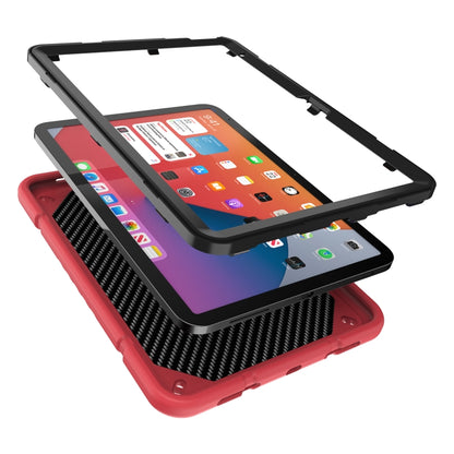 For iPad Air 11 2024 Armor Holder Silicone Hybrid PC Tablet Case(Red Black) - iPad Air 11 2024 Cases by PMC Jewellery | Online Shopping South Africa | PMC Jewellery | Buy Now Pay Later Mobicred