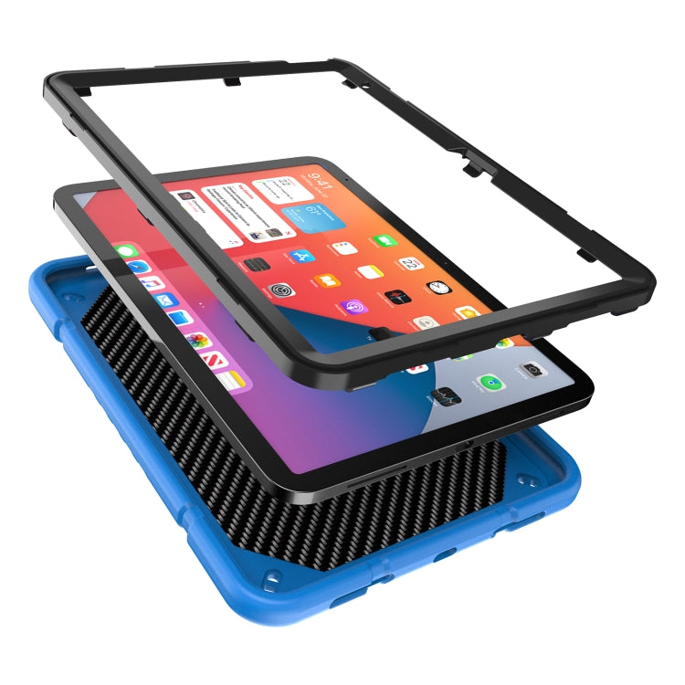 For iPad Air 11 2024 Armor Holder Silicone Hybrid PC Tablet Case(Blue) - iPad Air 11 2024 Cases by PMC Jewellery | Online Shopping South Africa | PMC Jewellery | Buy Now Pay Later Mobicred