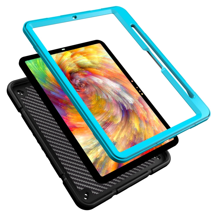 For iPad Pro 11 2024 Armor Holder Silicone Hybrid PC Tablet Case(Black Blue) - iPad Pro 11 2024 Cases by PMC Jewellery | Online Shopping South Africa | PMC Jewellery | Buy Now Pay Later Mobicred