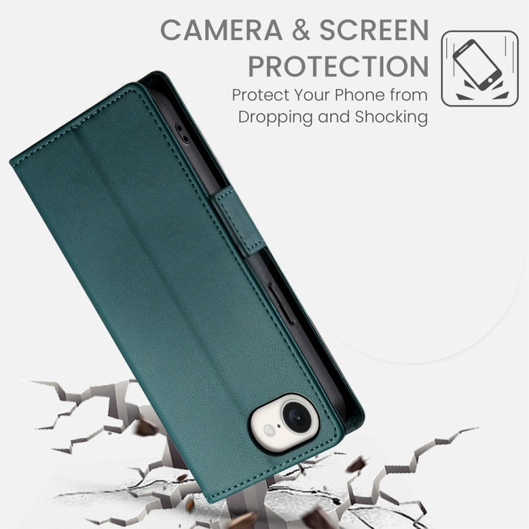 For iPhone SE 2024 Side Buckle Magnetic Frosted Leather Phone Case(Dark Green) - More iPhone Cases by PMC Jewellery | Online Shopping South Africa | PMC Jewellery | Buy Now Pay Later Mobicred