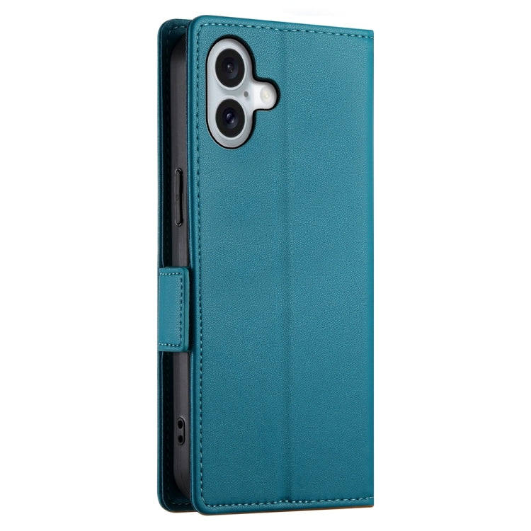 For iPhone 16 Plus Side Buckle Magnetic Frosted Leather Phone Case(Blue) - iPhone 16 Plus Cases by PMC Jewellery | Online Shopping South Africa | PMC Jewellery | Buy Now Pay Later Mobicred