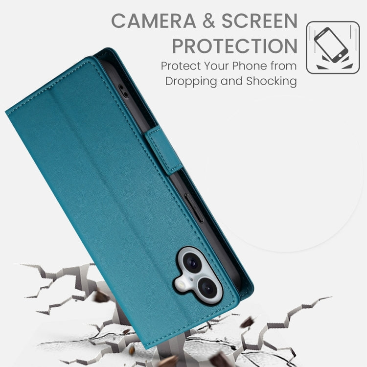 For iPhone 16 Plus Side Buckle Magnetic Frosted Leather Phone Case(Blue) - iPhone 16 Plus Cases by PMC Jewellery | Online Shopping South Africa | PMC Jewellery | Buy Now Pay Later Mobicred