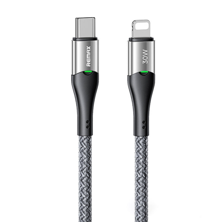 REMAX RC-C116 1.2m 30W Type-C to 8 Pin Smart Power-off Fast Charging Data Cable(Silver) - 2 in 1 Cable by REMAX | Online Shopping South Africa | PMC Jewellery | Buy Now Pay Later Mobicred