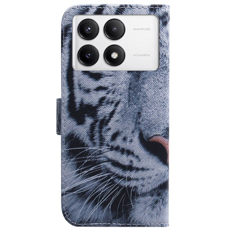 For Xiaomi Redmi K70 Pro / K70 Coloured Drawing Flip Leather Phone Case(Tiger) - K70 Cases by PMC Jewellery | Online Shopping South Africa | PMC Jewellery | Buy Now Pay Later Mobicred