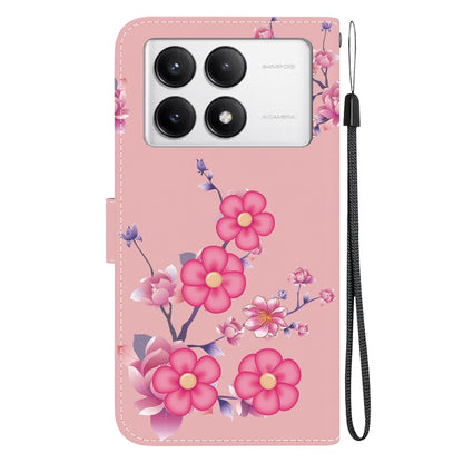 For Xiaomi Redmi K70 Pro / K70 Crystal Texture Colored Drawing Leather Phone Case(Cherry Blossoms) - K70 Cases by PMC Jewellery | Online Shopping South Africa | PMC Jewellery | Buy Now Pay Later Mobicred