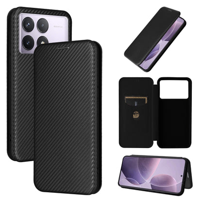 For Redmi K70 Carbon Fiber Texture Flip Leather Phone Case(Black) - K70 Cases by PMC Jewellery | Online Shopping South Africa | PMC Jewellery | Buy Now Pay Later Mobicred