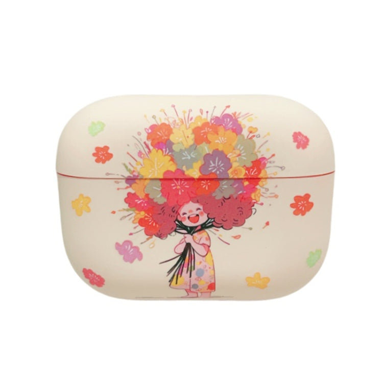 For AirPods Pro Girl Pattern Earbuds Box Frosted TPU Case(Flower) - For AirPods Pro by PMC Jewellery | Online Shopping South Africa | PMC Jewellery | Buy Now Pay Later Mobicred
