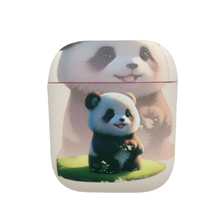 For AirPods 2 / 1 Phantom Panda Pattern Earbuds Box Frosted TPU Case(White) - For AirPods 1/2 by PMC Jewellery | Online Shopping South Africa | PMC Jewellery | Buy Now Pay Later Mobicred