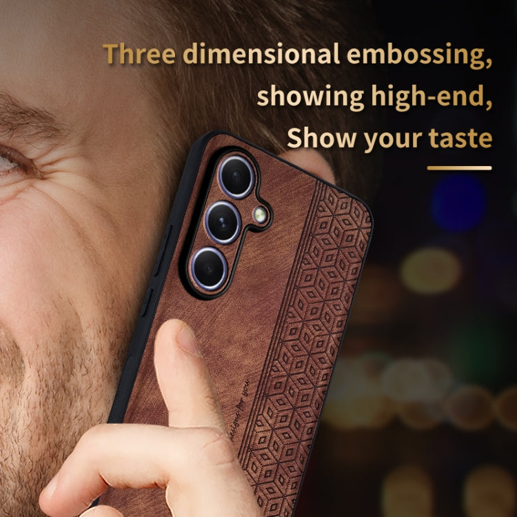 For Samsung Galaxy S25 5G AZNS 3D Embossed Skin Feel Phone Case(Brown) - Galaxy S25 5G Cases by AZNS | Online Shopping South Africa | PMC Jewellery | Buy Now Pay Later Mobicred