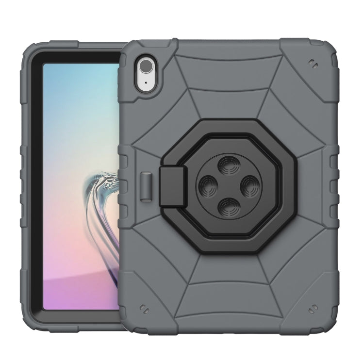 For iPad Air 11 2024 Spider Turntable Handle Stress Relief Tablet Case(Grey Black) - iPad Air 11 2024 Cases by PMC Jewellery | Online Shopping South Africa | PMC Jewellery | Buy Now Pay Later Mobicred