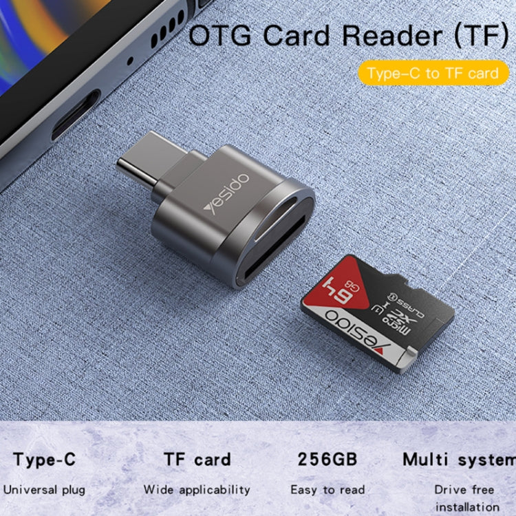 Yesido GS19 USB-C / Type-C to TF Card OTG Mini Card Reader(Black) - U Disk & Card Reader by Yesido | Online Shopping South Africa | PMC Jewellery | Buy Now Pay Later Mobicred