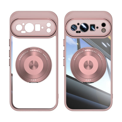 For Google Pixel 9 / 9 Pro 360 Holder Magsafe Acrylic Hybrid TPU Phone Case(Pink) - Google Cases by PMC Jewellery | Online Shopping South Africa | PMC Jewellery | Buy Now Pay Later Mobicred