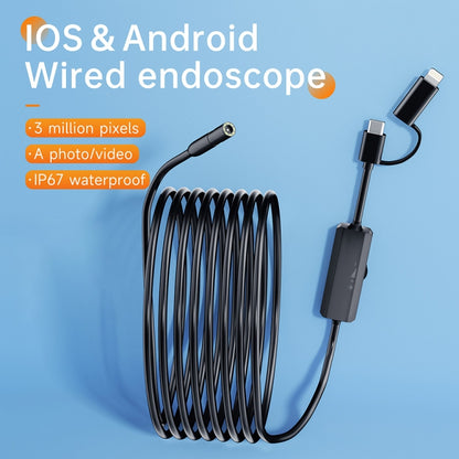 AN112 2 in 1 USB-C / Type-C + 8 Pin Interface 8mm HD Industry Endoscope, Length:2m Soft Tube -  by PMC Jewellery | Online Shopping South Africa | PMC Jewellery | Buy Now Pay Later Mobicred