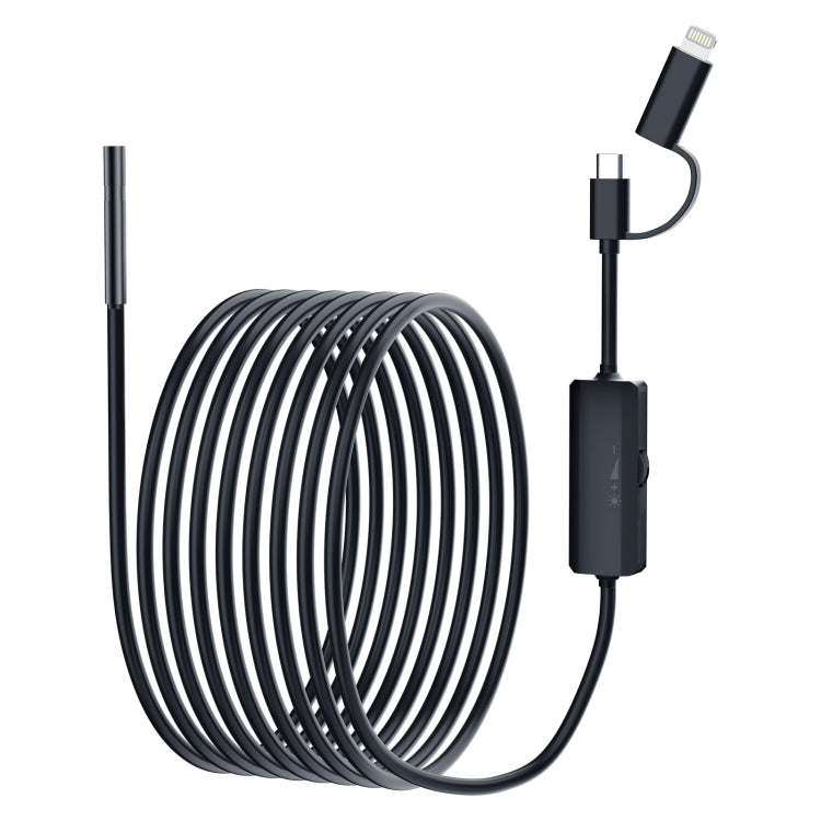 AN112 2 in 1 USB-C / Type-C + 8 Pin Interface 5.5mm HD Industry Endoscope, Length:1m Soft Tube -  by PMC Jewellery | Online Shopping South Africa | PMC Jewellery | Buy Now Pay Later Mobicred