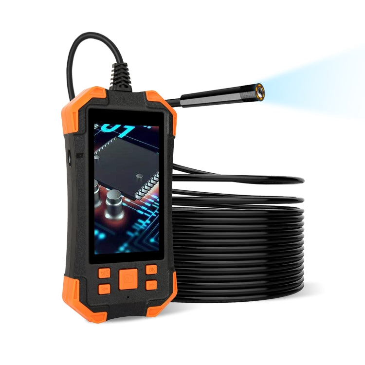 T20 4.3 inch IPS Screen 8mm Single Camera IP67 Waterproof Hard Cable Digital Endoscope, Length:10m(Black Orange) -  by PMC TechLife | Online Shopping South Africa | PMC TechLife | Buy Now Pay Later Mobicred