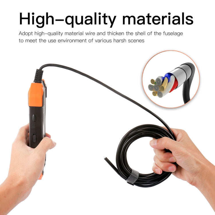 T20 4.3 inch IPS Screen 8mm Single Camera IP67 Waterproof Hard Cable Digital Endoscope, Length:10m(Black Orange) -  by PMC Jewellery | Online Shopping South Africa | PMC Jewellery | Buy Now Pay Later Mobicred