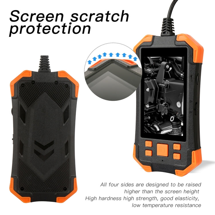 T20 4.3 inch IPS Screen 5.5mm Single Camera IP67 Waterproof Hard Cable Digital Endoscope, Length:2m(Black Orange) -  by PMC TechLife | Online Shopping South Africa | PMC TechLife | Buy Now Pay Later Mobicred