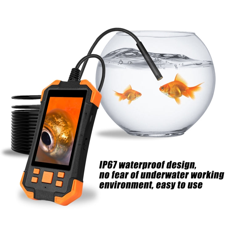 T20 4.3 inch IPS Screen 5.5mm Dual Camera IP67 Waterproof Hard Cable Digital Endoscope, Length:2m(Black Orange) -  by PMC Jewellery | Online Shopping South Africa | PMC Jewellery | Buy Now Pay Later Mobicred